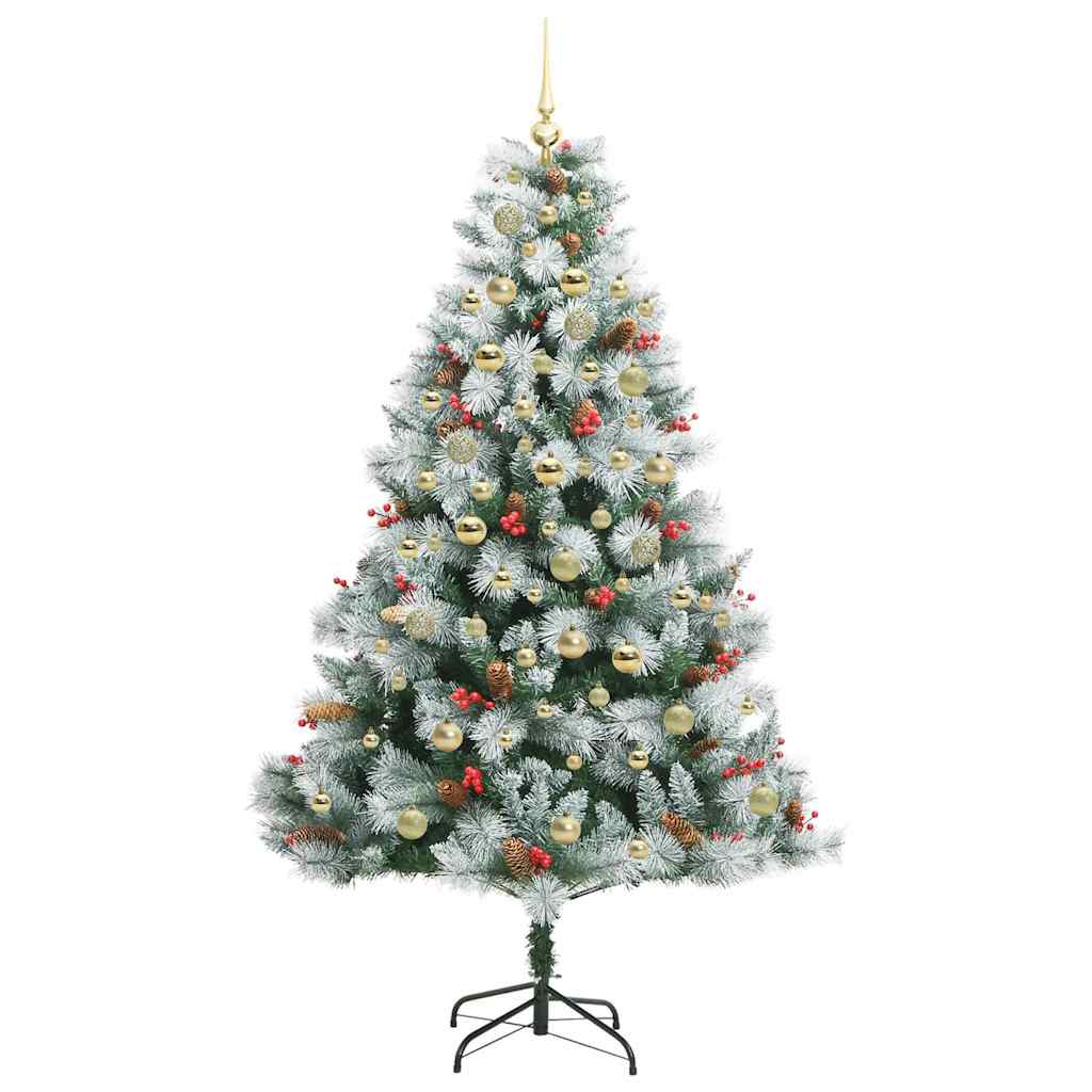 Umestno božično drevo z LED lučmi Zelena in bela 180 cm