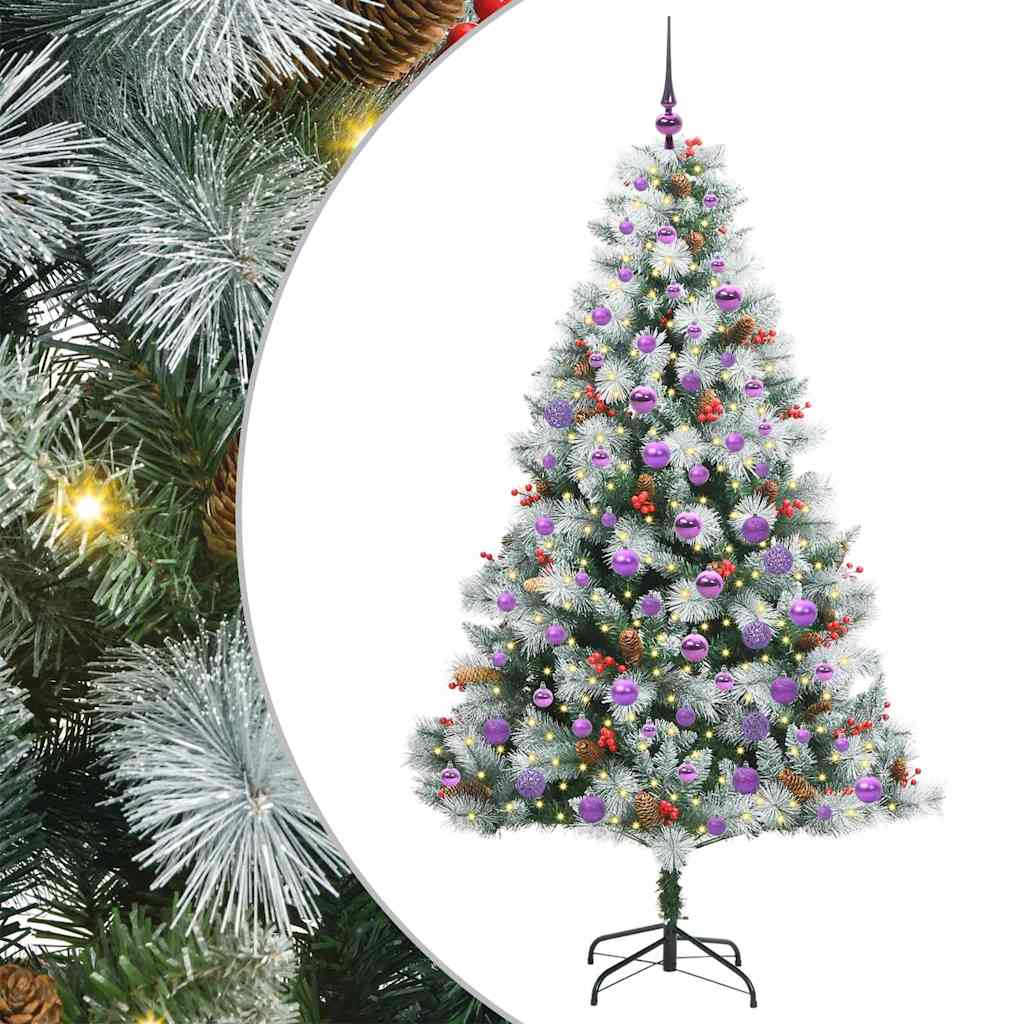 Umestno božično drevo z LED lučmi Zelena in bela 180 cm