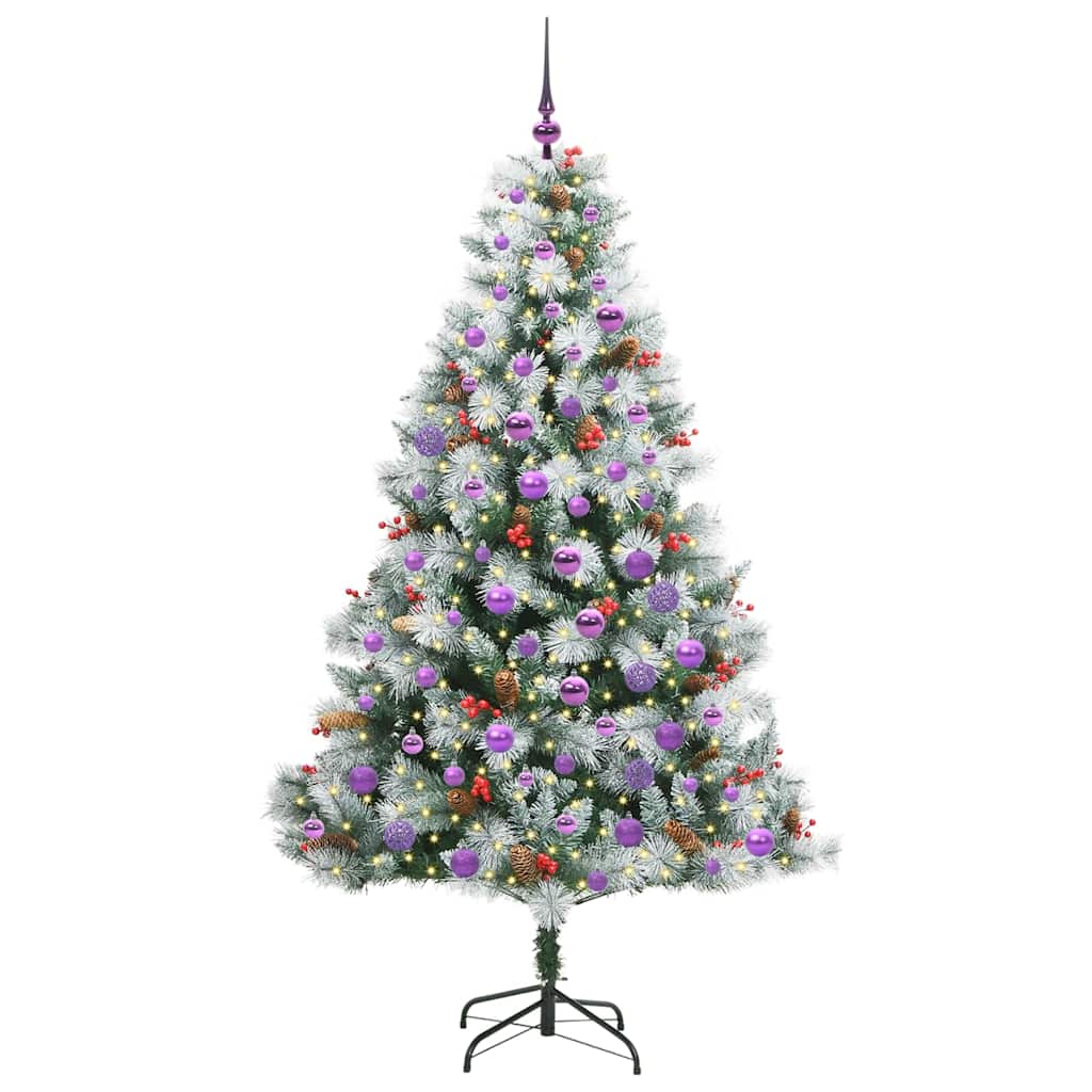 Umestno božično drevo z LED lučmi Zelena in bela 180 cm