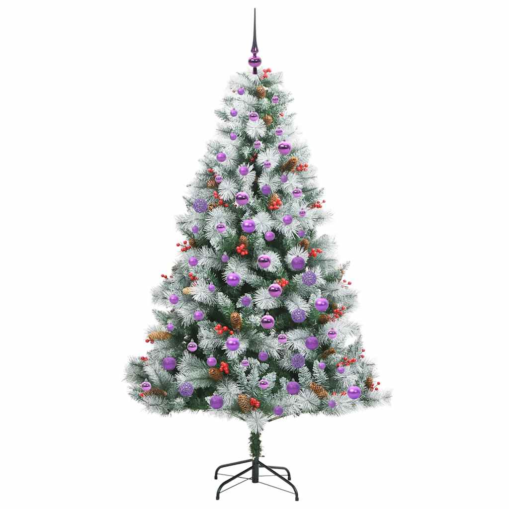 Umestno božično drevo z LED lučmi Zelena in bela 180 cm