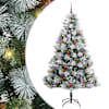 vidaXL Tehisj&otilde;ulupuu Roheline ja valge 210 cm PVC, metall ja plastik