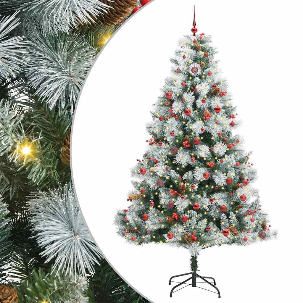 Umestno božično drevo z LED lučmi Zelena in bela 240 cm