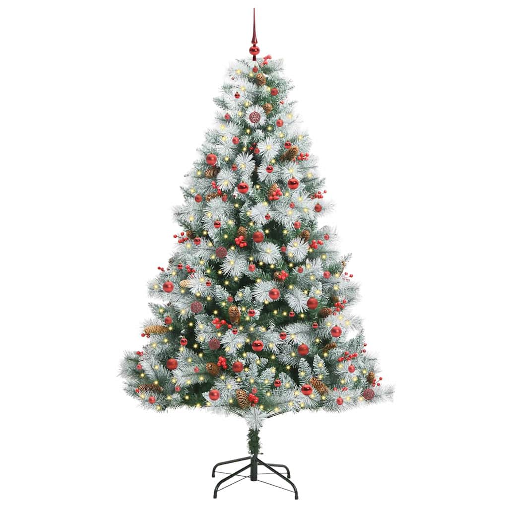 Umestno božično drevo z LED lučmi Zelena in bela 240 cm