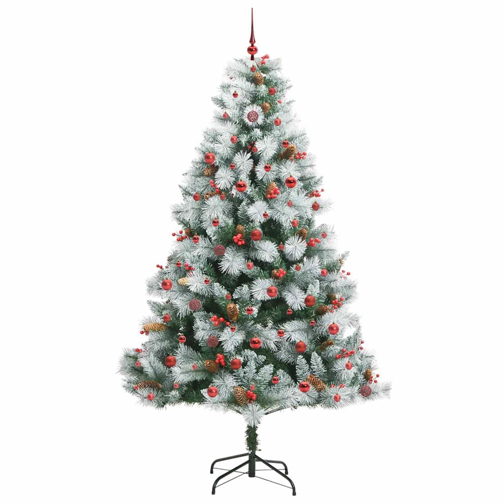 Umestno božično drevo z LED lučmi Zelena in bela 240 cm