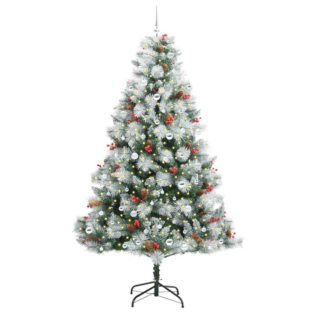 Umestno božično drevo z LED lučmi Zelena in bela 240 cm