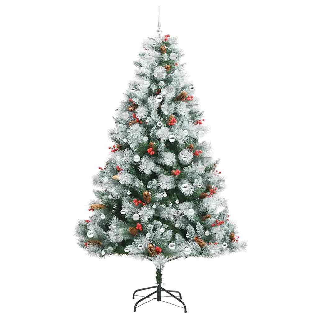 Umestno božično drevo z LED lučmi Zelena in bela 240 cm