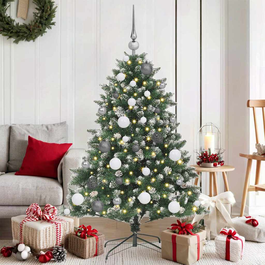 SapindeNoëlartificiel avec des lumières à LED Vert 120cm PVC