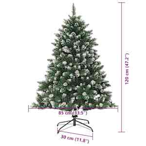Umělý vánoční stromeček Zelená 120 cm PVC, plast a ocel - obrázek 16