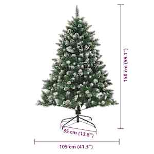 Umělý vánoční stromeček Zelená 150 cm PVC, plast a ocel - obrázek 19