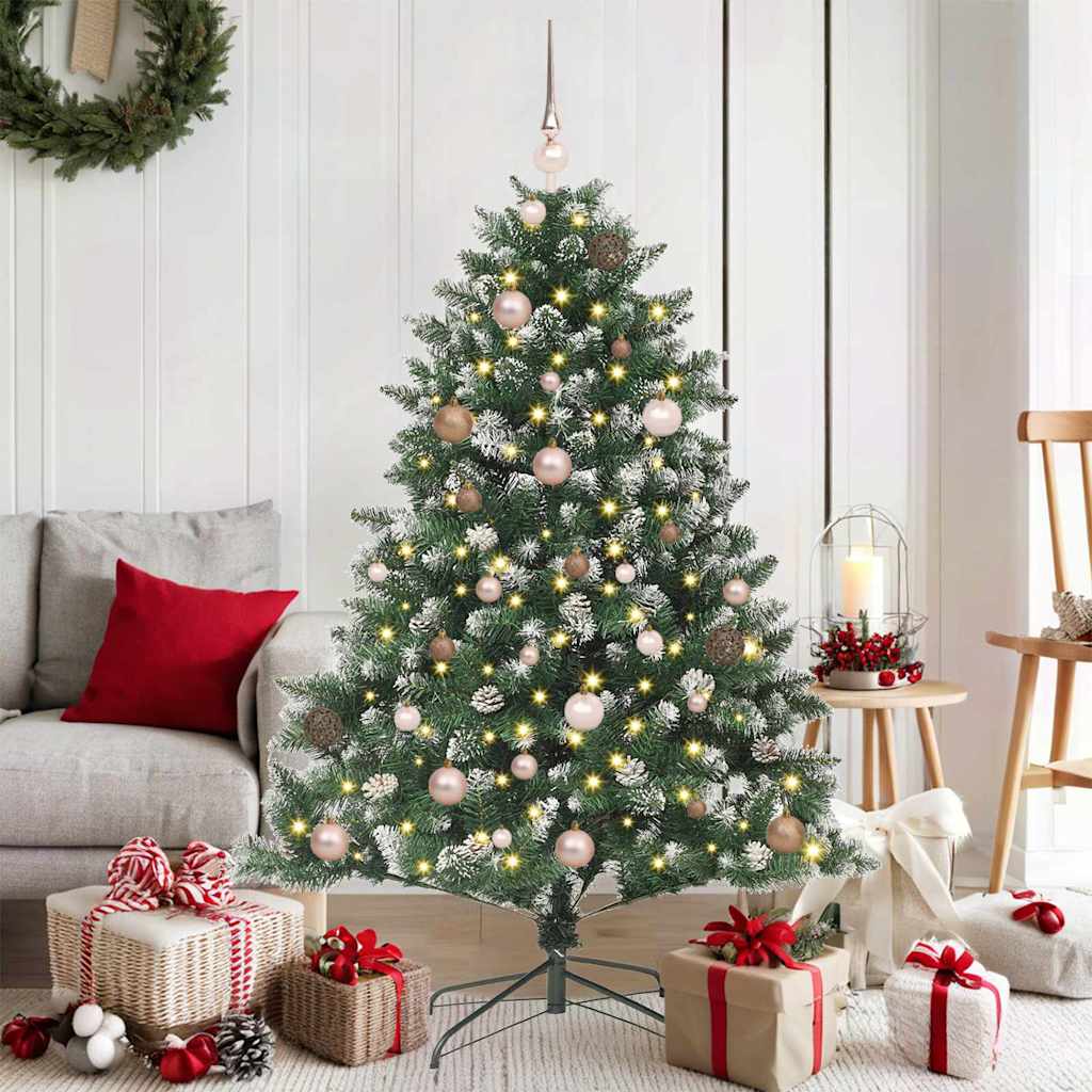 SapindeNoëlartificiel avec des lumières à LED Vert 150cm PVC