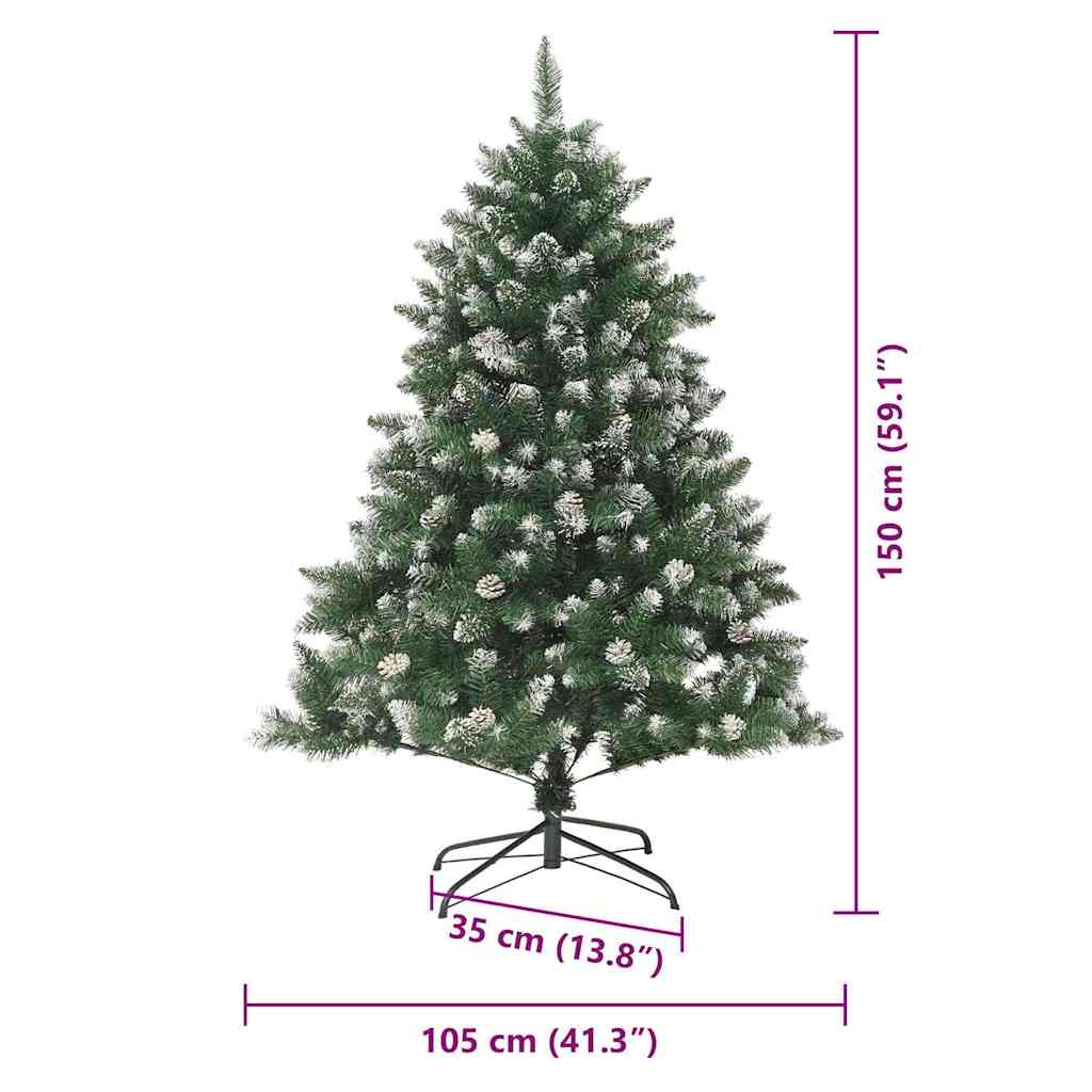 Umělý vánoční stromeček Zelená 150 cm PVC, plast a ocel - obrázek 20