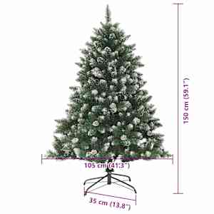 Umělý vánoční stromeček Zelená 150 cm PVC, plast a ocel - obrázek 16