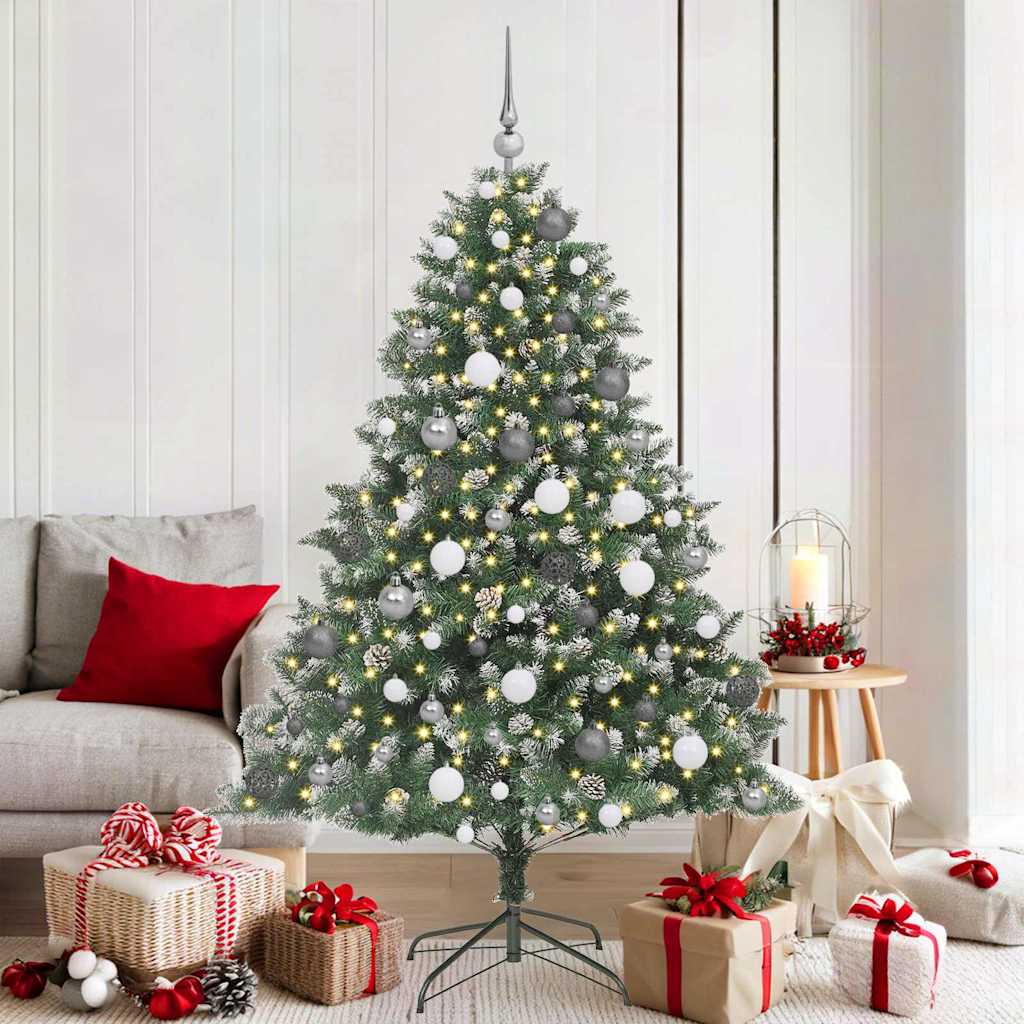 SapindeNoëlartificiel avec des lumières à LED Vert 180cm PVC