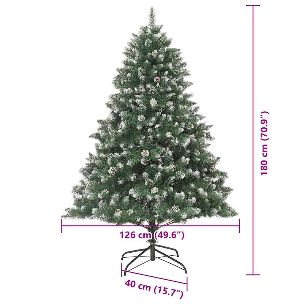 Umělý vánoční stromeček Zelená 180 cm PVC, plast a ocel - obrázek 15