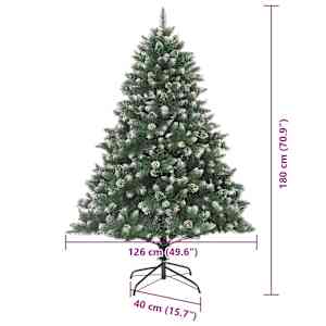Umělý vánoční stromeček Zelená 180 cm PVC, plast a ocel - obrázek 16