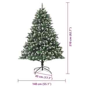 Umělý vánoční stromeček Zelená 210 cm PVC, plast a ocel - obrázek 20