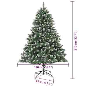 Umělý vánoční stromeček Zelená 210 cm PVC, plast a ocel - obrázek 16