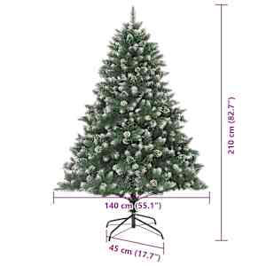 Umělý vánoční stromeček Zelená 210 cm PVC, plast a ocel - obrázek 17