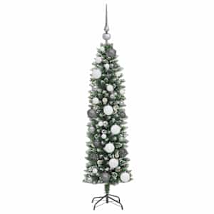 Umělý štíhlý vánoční strom s stojanem Zelená a bílá 120 cm - obrázek 4