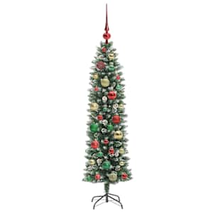 Umělý štíhlý vánoční strom s stojanem Zelená a bílá 120 cm - obrázek 6