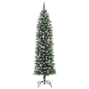 Umělý štíhlý vánoční strom s stojanem Zelená a bílá 150 cm - obrázek 5