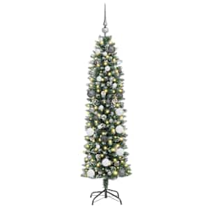 Umělý štíhlý vánoční strom s stojanem Zelená a bílá 150 cm - obrázek 3