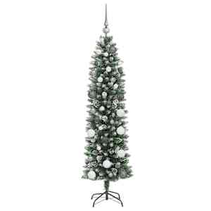 Umělý štíhlý vánoční strom s stojanem Zelená a bílá 150 cm - obrázek 4