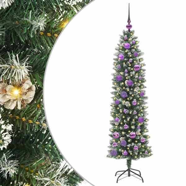 vidaXL Kunstlik &otilde;huke j&otilde;ulukuusk Roheline ja Valge 150 cm