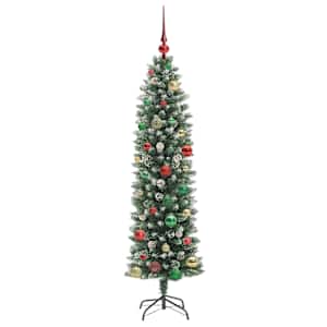 Umělý štíhlý vánoční strom s stojanem Zelená a bílá 150 cm - obrázek 6