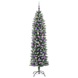 Umělý štíhlý vánoční strom s stojanem Zelená a bílá 210 cm - obrázek 4