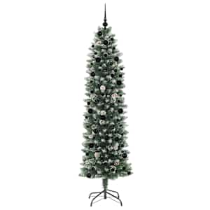 Umělý štíhlý vánoční strom Zelená a bílá 240 cm - obrázek 4