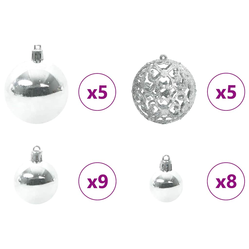 Sapin de Noël artificiel pré-éclairé avec set de boules Vert – Image 8