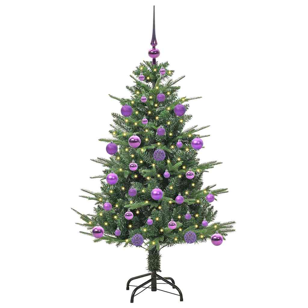 Sapin de Noël artificiel pré-éclairé avec set de boules Vert – Image 3