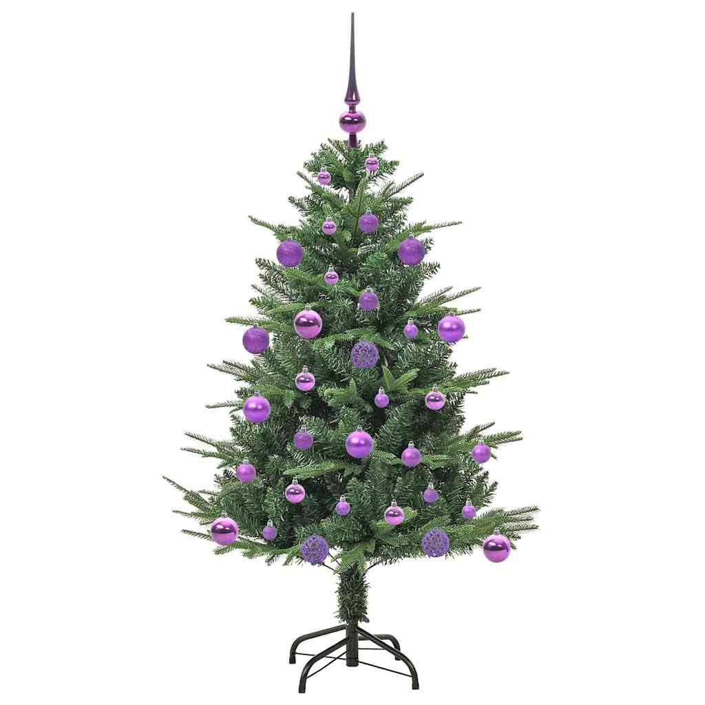 Sapin de Noël artificiel pré-éclairé avec set de boules Vert – Image 4
