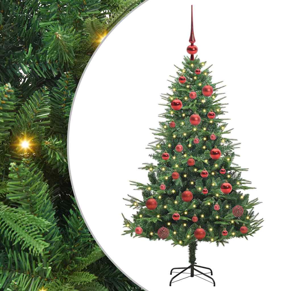 Sapin de Noël artificiel pré-éclairé avec set de boules Vert – Image 2
