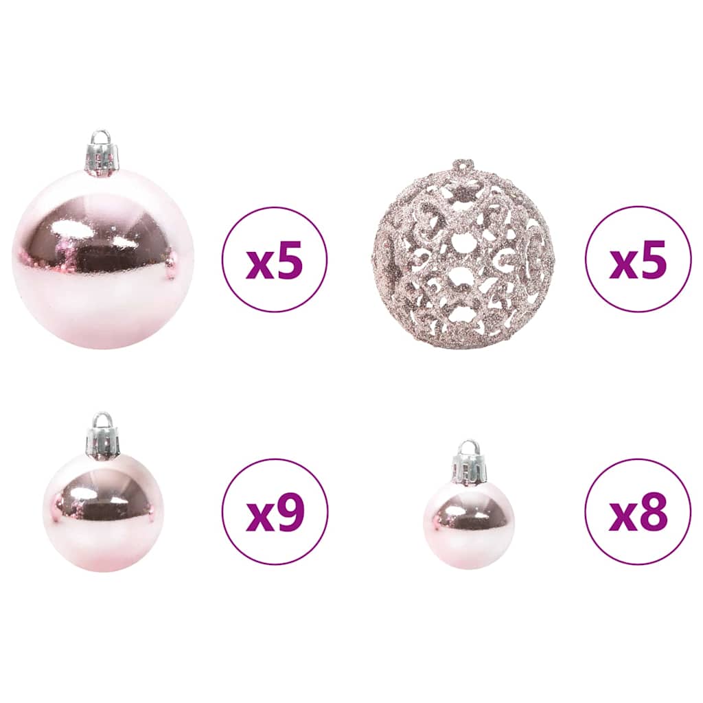 Sapin de Noël artificiel pré-éclairé avec set de boules Vert – Image 7