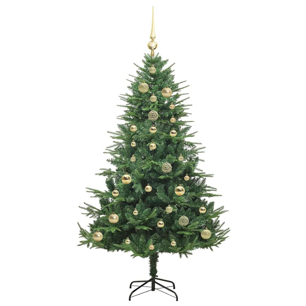 Sapin de Noël artificiel pré-éclairé avec set de boules Vert – Image 4