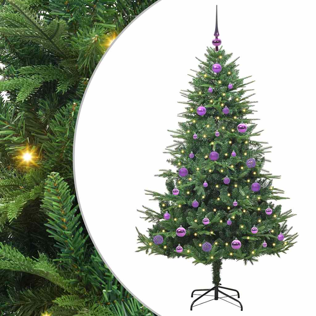 Sapin de Noël artificiel pré-éclairé avec set de boules Vert – Image 2