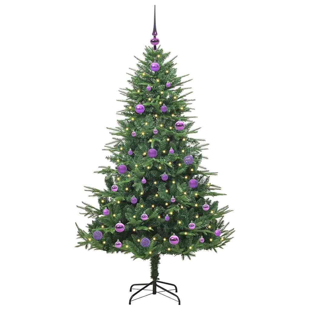 Sapin de Noël artificiel pré-éclairé avec set de boules Vert – Image 3