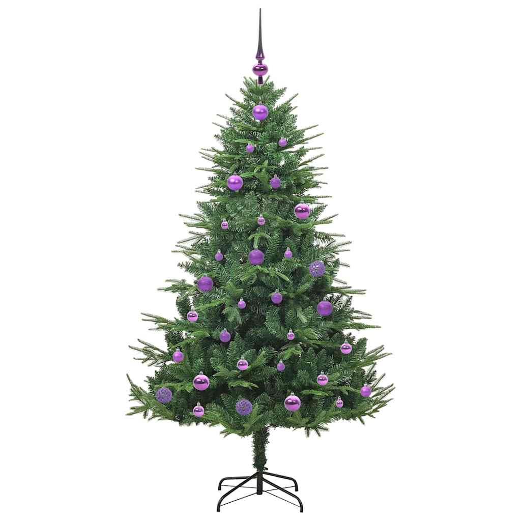 Sapin de Noël artificiel pré-éclairé avec set de boules Vert – Image 4