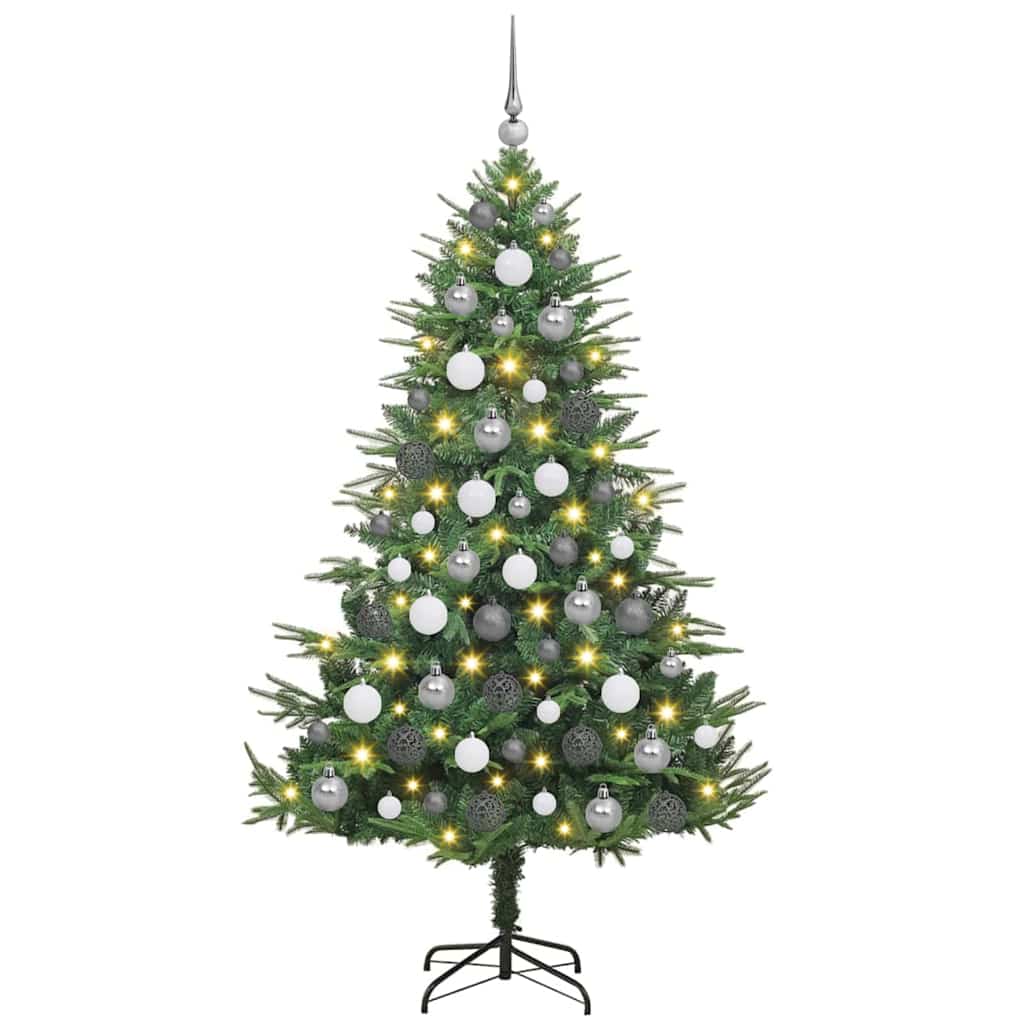 Sapin de Noël artificiel pré-éclairé avec set de boules Vert – Image 2