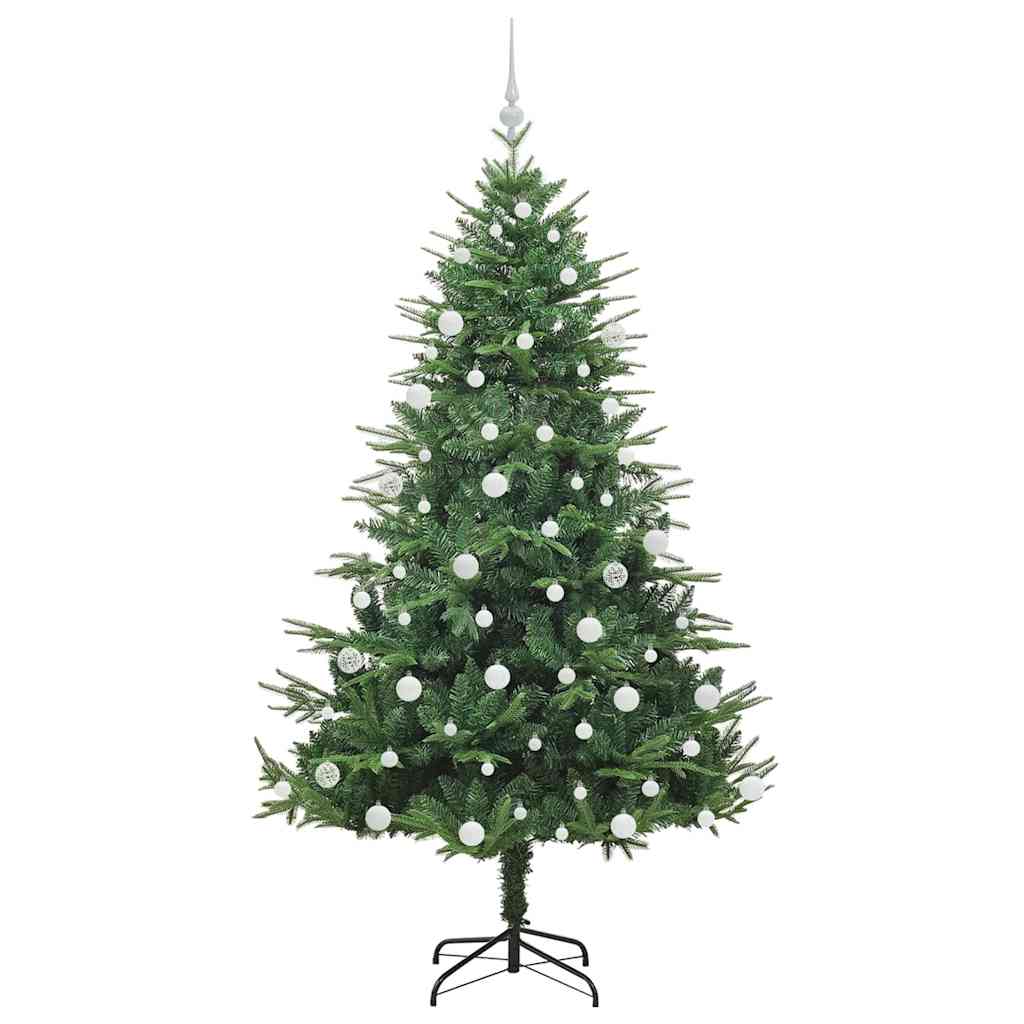 Sapin de Noël artificiel pré-éclairé avec set de boules Vert – Image 4