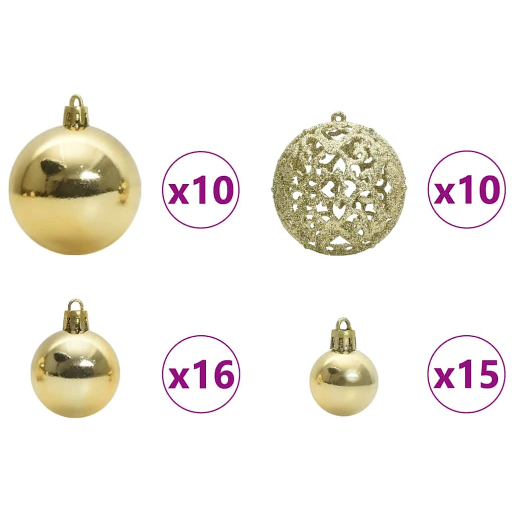 Sapin de Noël artificiel pré-éclairé avec set de boules Vert – Image 8