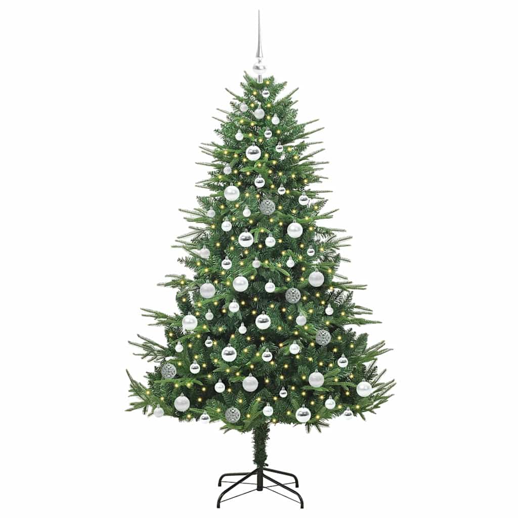 Sapin de Noël artificiel pré-éclairé avec set de boules Vert – Image 3