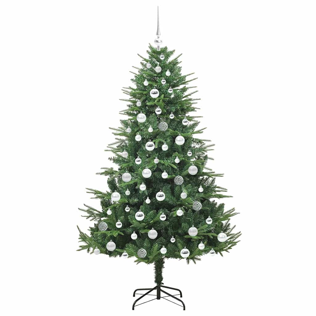 Sapin de Noël artificiel pré-éclairé avec set de boules Vert – Image 4