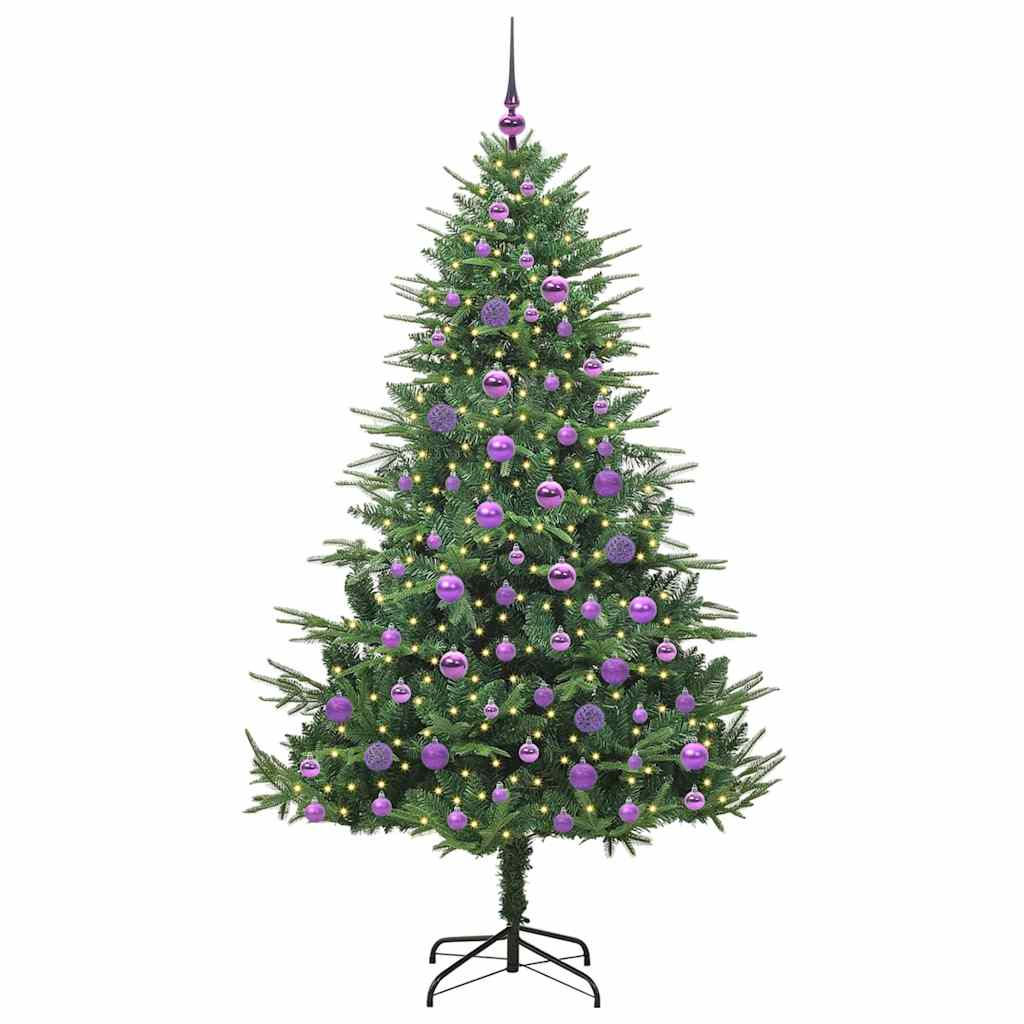 Sapin de Noël artificiel pré-éclairé avec set de boules Vert – Image 3