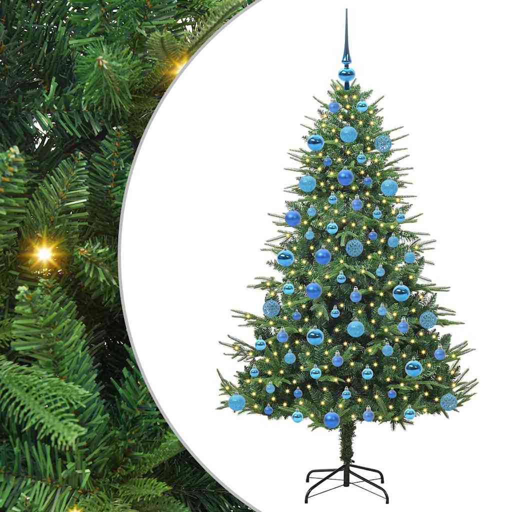 Sapin de Noël artificiel pré-éclairé avec set de boules Vert – Image 2