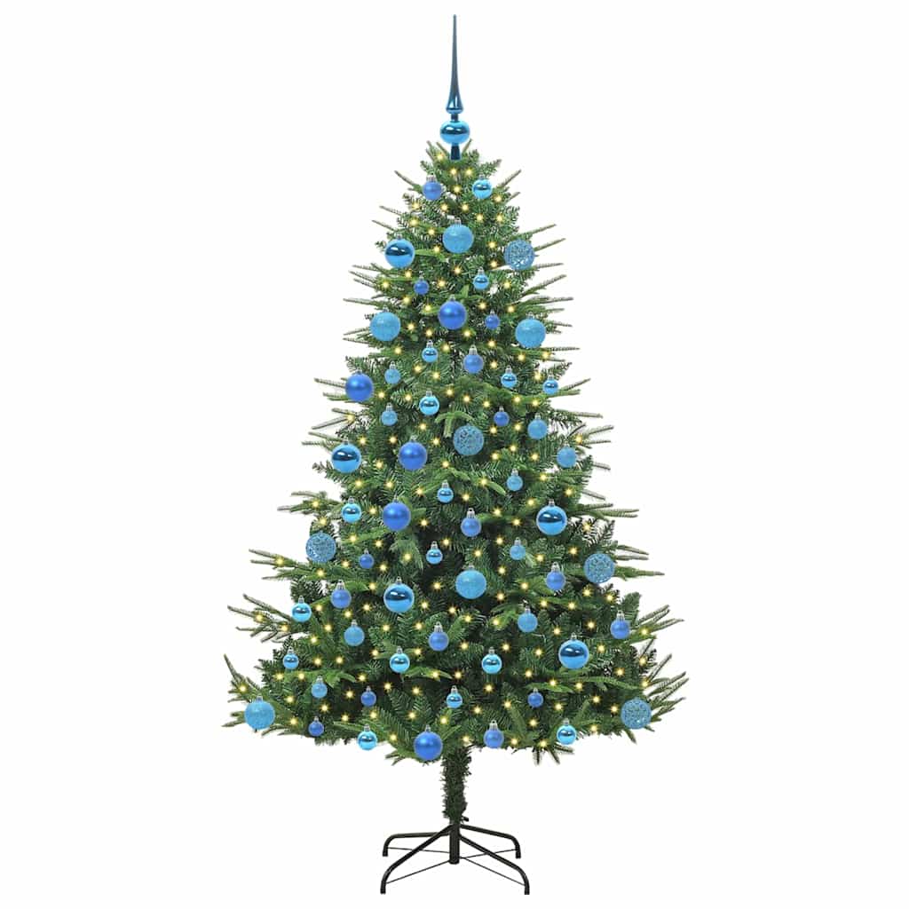 Sapin de Noël artificiel pré-éclairé avec set de boules Vert – Image 3
