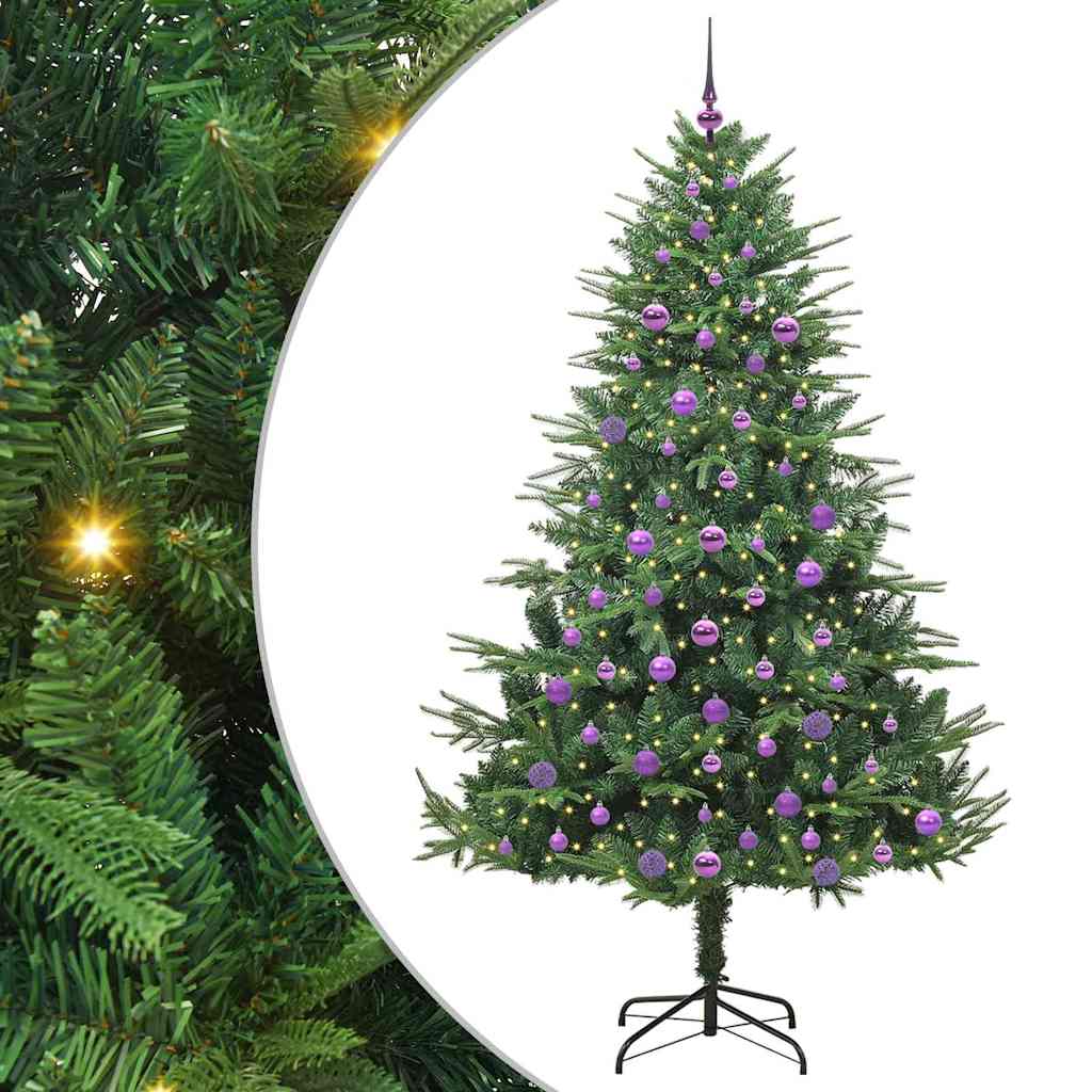 Sapin de Noël artificiel pré-éclairé avec set de boules Vert – Image 2