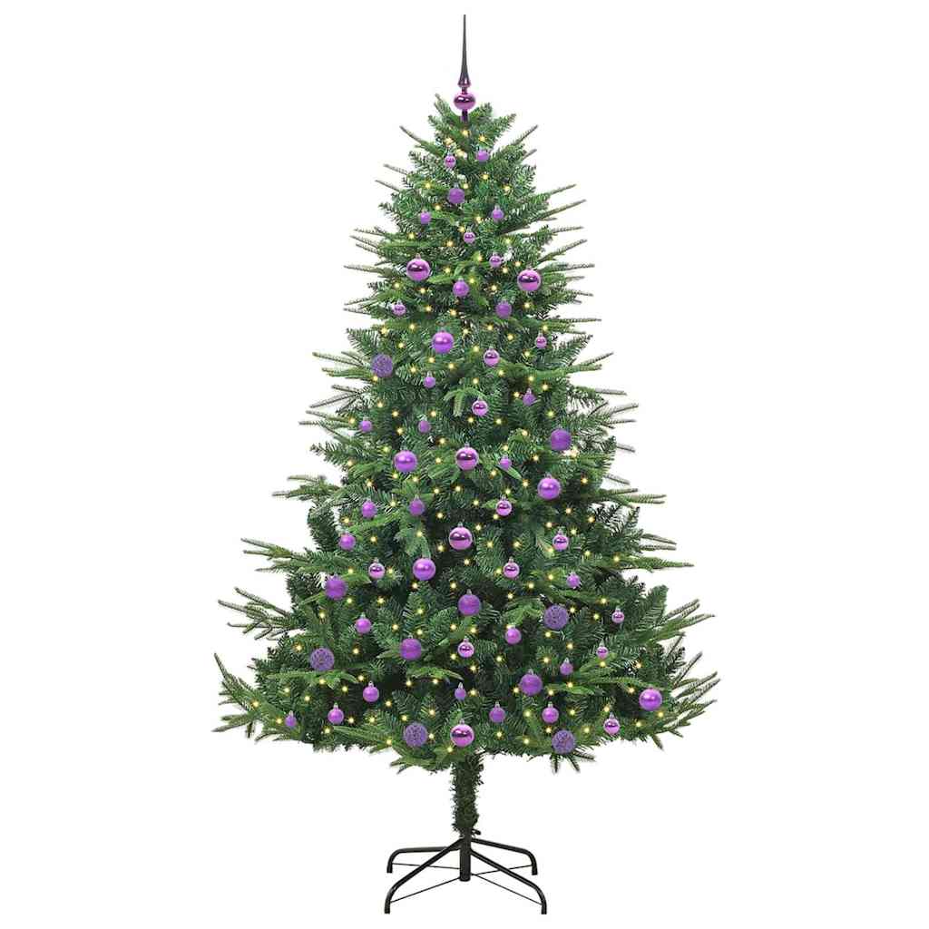 Sapin de Noël artificiel pré-éclairé avec set de boules Vert – Image 3